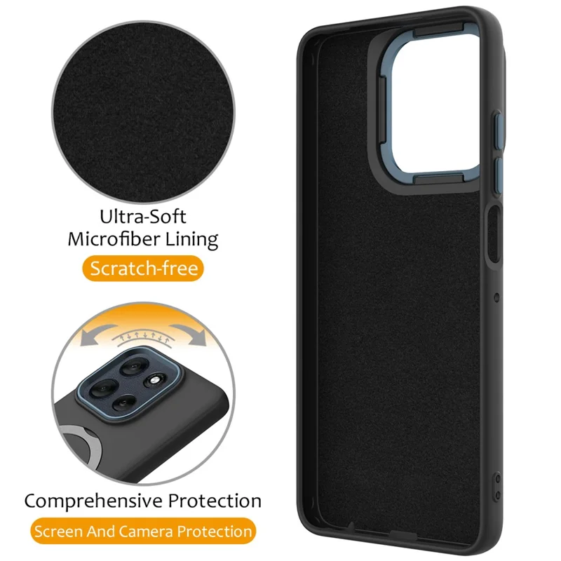 For Motorola Edge 70 5G / moto X70 Air Magnetic Case Rotating Ring Kickstand TPU + PC Back Cover - Black