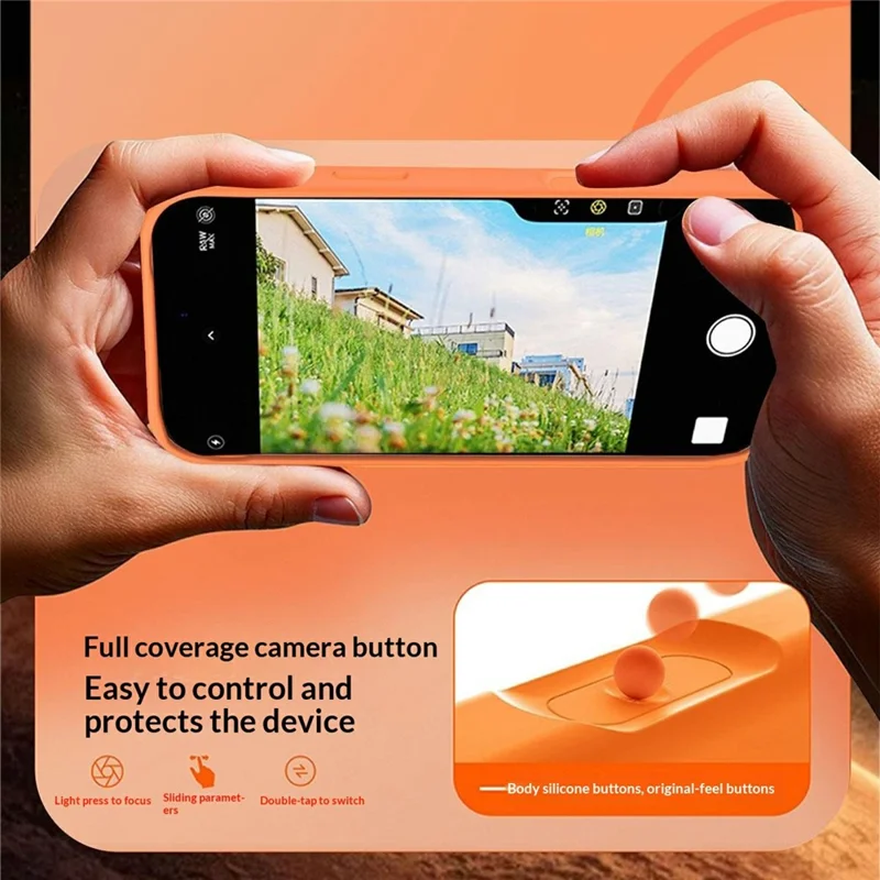 Compra em Volume para Capa iPhone 17 Pro Max Compatível com MagSafe, Capa à Prova de Choques TPU + PC com Película para Lente / Botão AI - Laranja