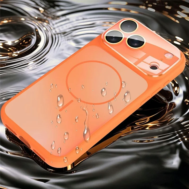 Achat en gros pour coque iPhone 17 Pro compatible MagSafe, étui anti-choc en TPU + PC avec film protecteur d'objectif / bouton IA - Orange