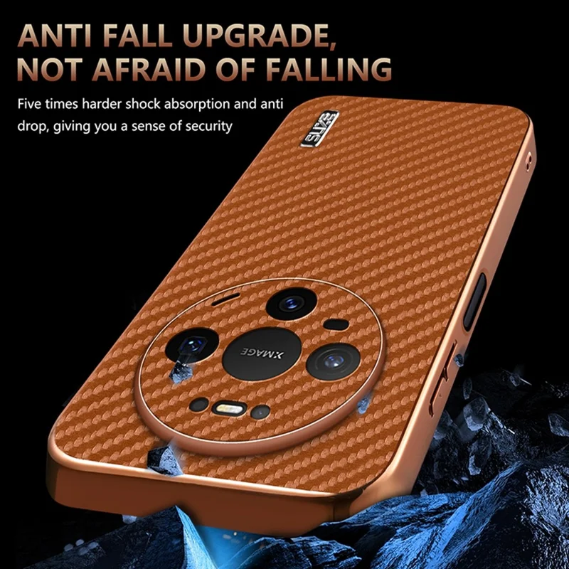 AZNS Phone Case For Huawei Mate 80 Pro  /  Mate 80 Electroplating Carbon Fiber Texture PU + TPU Phone Cover - Black