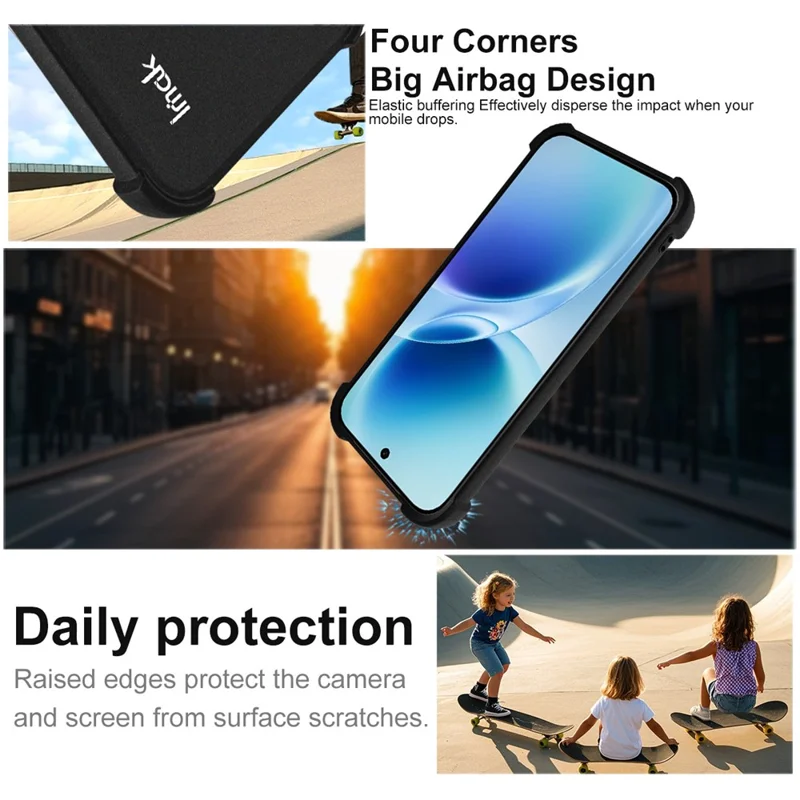 IMAK For vivo S50 5G Case TPU Phone Cover Airbag Shockproof Protection - Matte Black