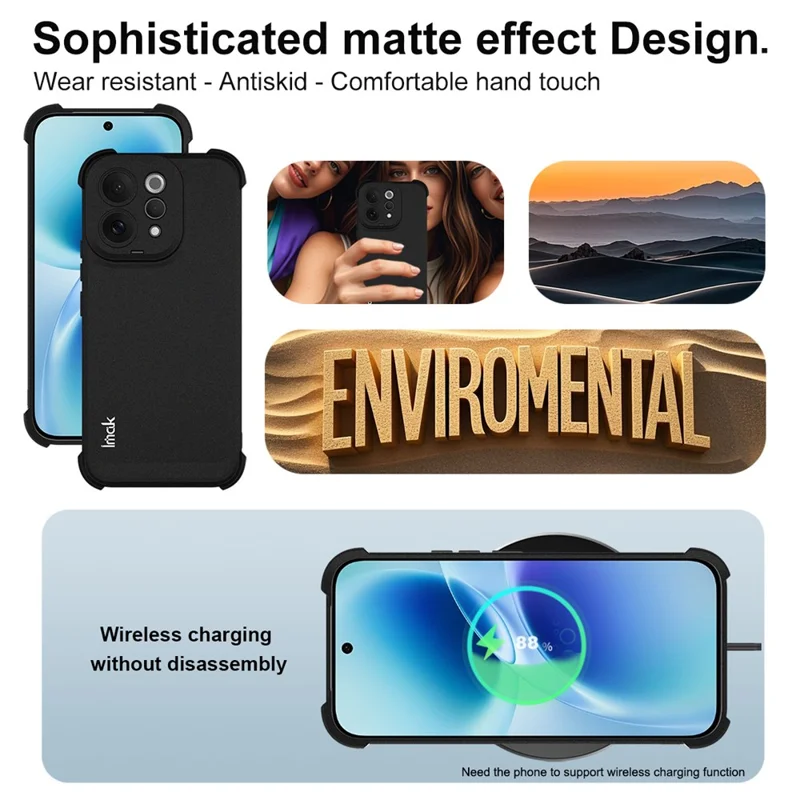 IMAK For vivo S50 5G Case TPU Phone Cover Airbag Shockproof Protection - Matte Black