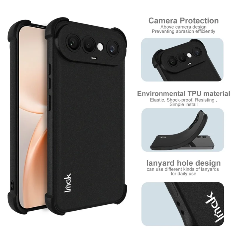 IMAK For vivo X300 FE 5G / S50 Pro mini 5G Case TPU Phone Cover Airbag Shockproof Protection - Matte Black
