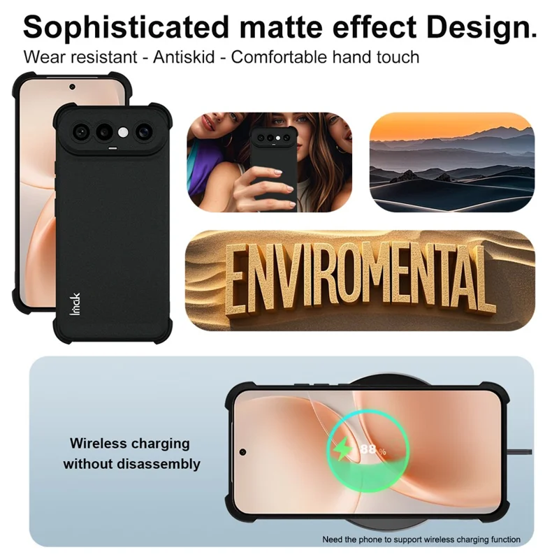 IMAK For vivo X300 FE 5G / S50 Pro mini 5G Case TPU Phone Cover Airbag Shockproof Protection - Matte Black