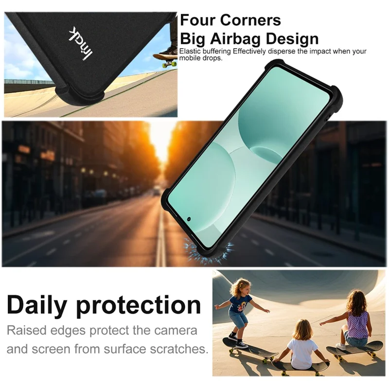 IMAK For Realme P4x 5G Case TPU Phone Cover Airbag Shockproof Protection - Matte Black