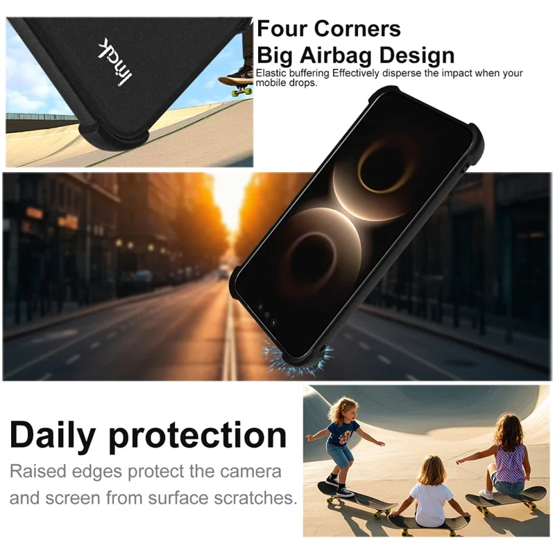 IMAK Hülle für Huawei Mate 80 Pro Max TPU-Handyhülle Airbag stoßfest - Mattschwarz