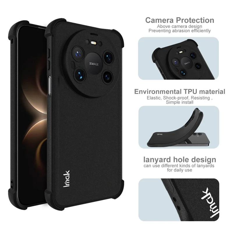 IMAK Hülle für Huawei Mate 80 Pro Max TPU-Handyhülle Airbag stoßfest - Mattschwarz