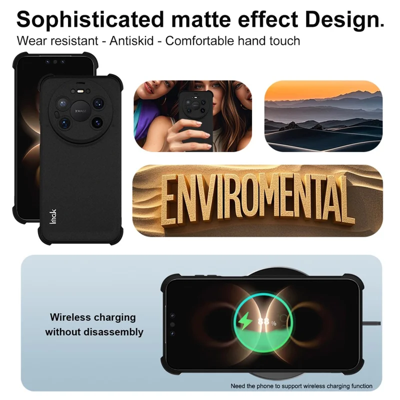 IMAK Hülle für Huawei Mate 80 Pro Max TPU-Handyhülle Airbag stoßfest - Mattschwarz