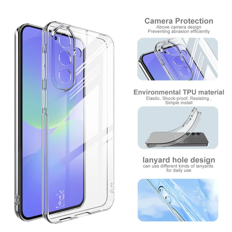 IMAK UX-5 Series Pour Samsung Galaxy A57 5G Coque Transparente en TPU Housse de Protection pour Téléphone