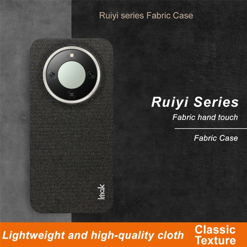 IMAK Ruiyi-serie Læder + PC-taske til Honor Magic8 Lite 5G / X9d 5G / X70 5G, stofstruktur, bagside til telefon - Sort