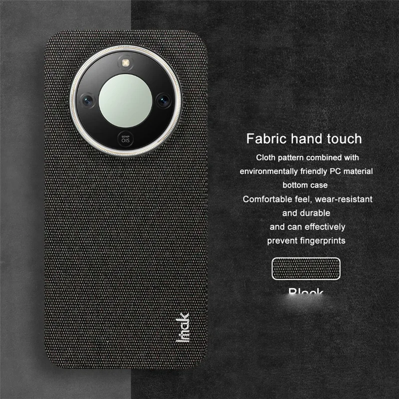 IMAK Ruiyi-serie Læder + PC-taske til Honor Magic8 Lite 5G / X9d 5G / X70 5G, stofstruktur, bagside til telefon - Sort