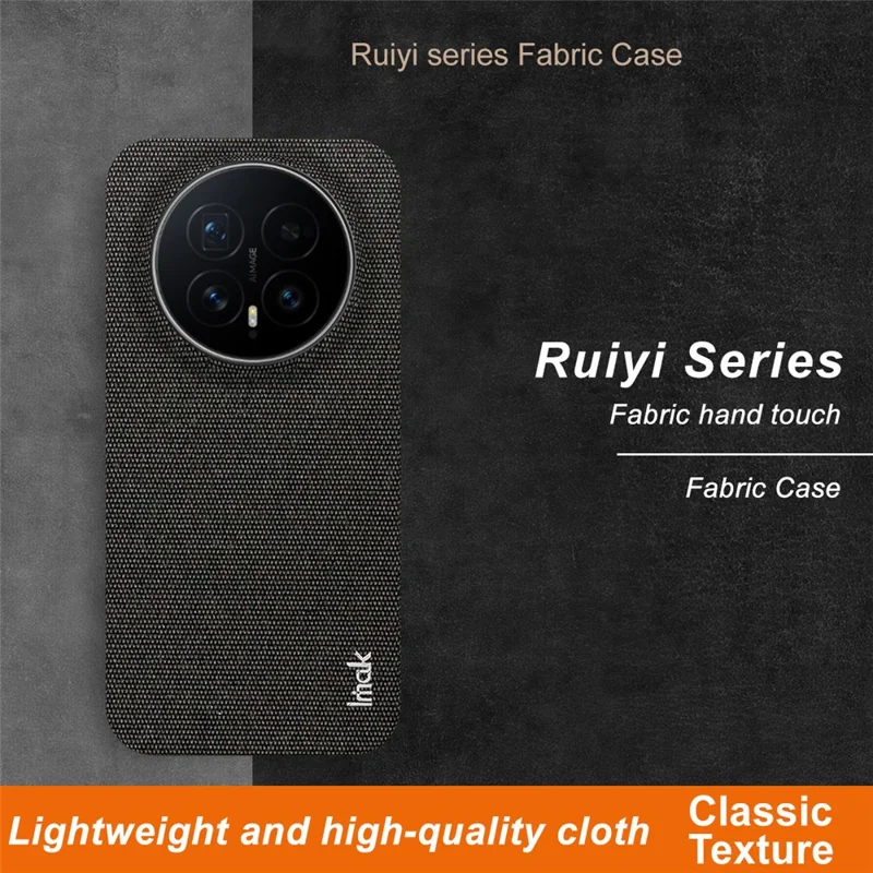 سلسلة IMAK Ruiyi لهاتف Honor Magic8 5G، غطاء جلد بنسيج قماشي من مادة البولي كربونات - أسود