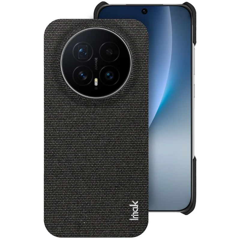 سلسلة IMAK Ruiyi لهاتف Honor Magic8 5G، غطاء جلد بنسيج قماشي من مادة البولي كربونات - أسود