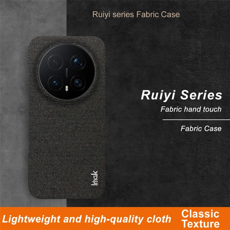 Capa IMAK Série Ruiyi para Honor Magic8 Pro 5G, Capa Traseira em Couro com Textura de Tecido + PC - Preto