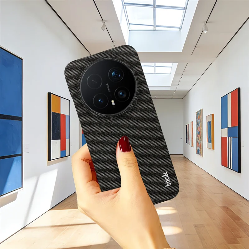 Capa IMAK Série Ruiyi para Honor Magic8 Pro 5G, Capa Traseira em Couro com Textura de Tecido + PC - Preto