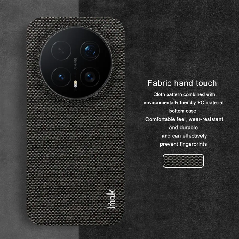 Capa IMAK Série Ruiyi para Honor Magic8 Pro 5G, Capa Traseira em Couro com Textura de Tecido + PC - Preto