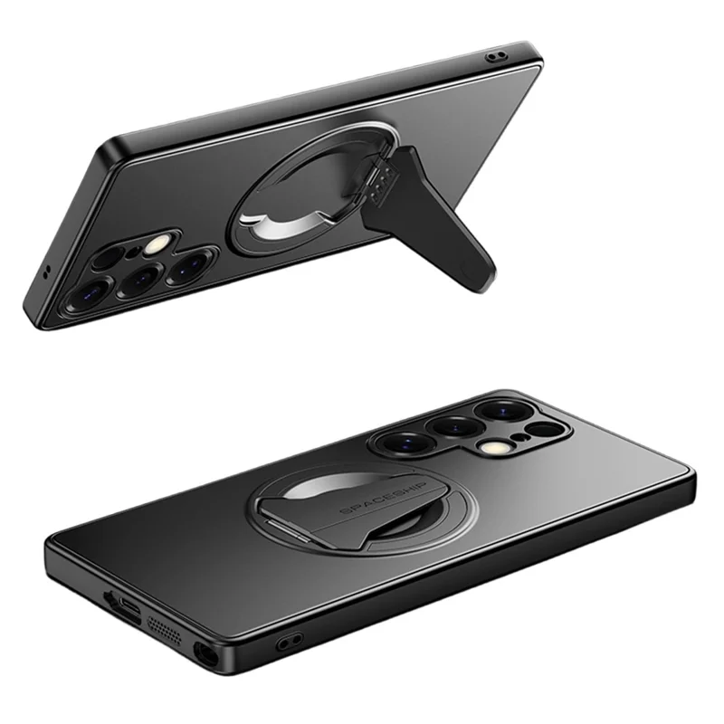 Capa Magnética para Samsung Galaxy S26 Ultra com Suporte Dobrável em PC e TPU - Preto