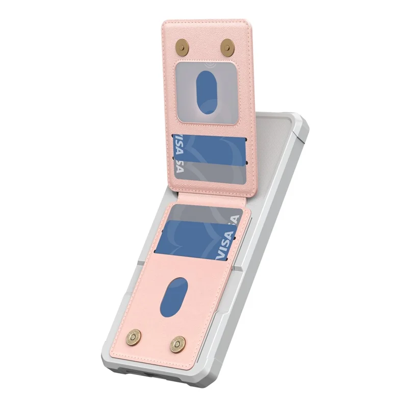 For Samsung Galaxy S25 FE Case Vertical Flip Card Slot Kickstand Leather + TPU Phone Cover - Light Pink