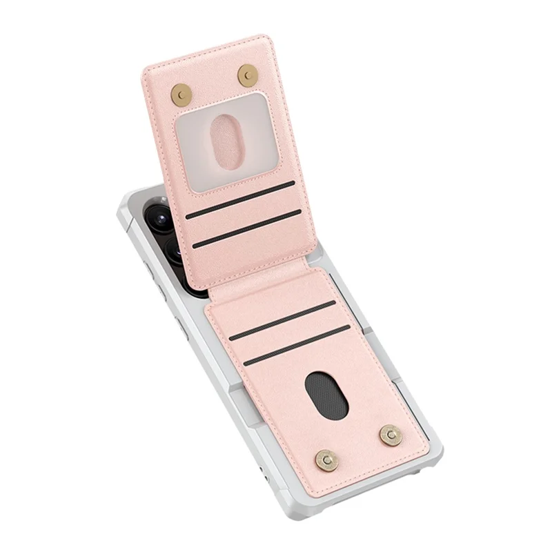 For Samsung Galaxy S25 FE Case Vertical Flip Card Slot Kickstand Leather + TPU Phone Cover - Light Pink