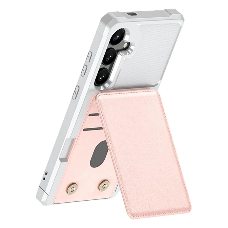 For Samsung Galaxy S25 FE Case Vertical Flip Card Slot Kickstand Leather + TPU Phone Cover - Light Pink