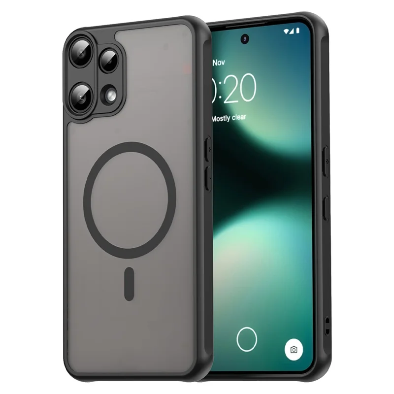 Etui magnetyczne do Nothing Phone (3a) Lite 5G, odporno na upadki, pokrowiec z PC + TPU - Czarny