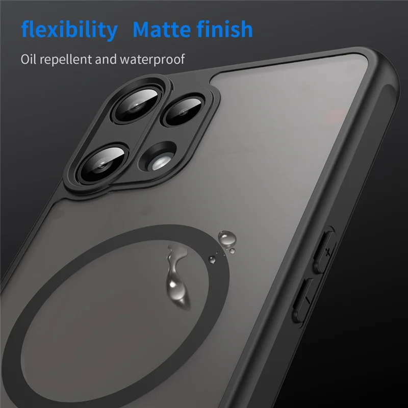 Etui magnetyczne do Nothing Phone (3a) Lite 5G, odporno na upadki, pokrowiec z PC + TPU - Czarny