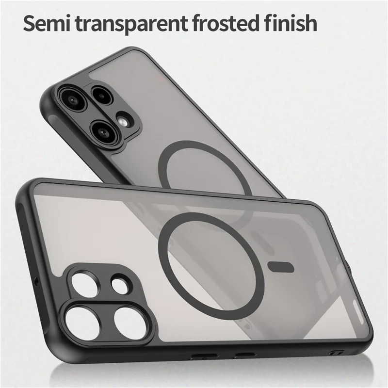 Etui magnetyczne do Nothing Phone (3a) Lite 5G, odporno na upadki, pokrowiec z PC + TPU - Czarny