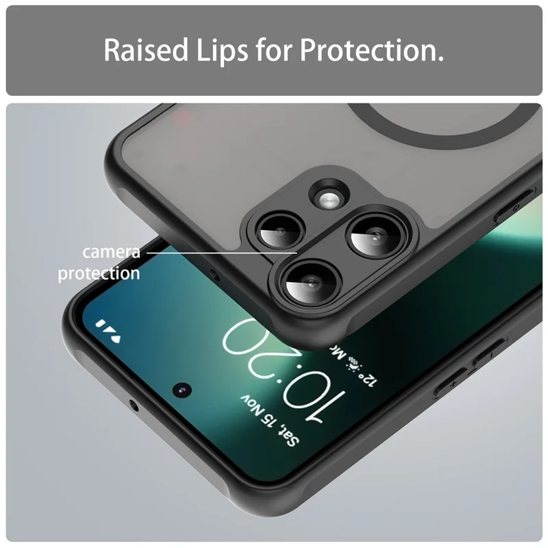 Etui magnetyczne do Nothing Phone (3a) Lite 5G, odporno na upadki, pokrowiec z PC + TPU - Czarny