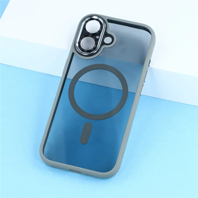 Cover per iPhone 17 Compatibile con MagSafe Custodia Ibrida in TPU + Acrilico - Grigio