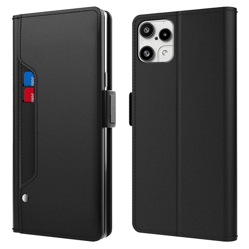 For Nothing Phone (3a) Lite 5G Case PU+TPU Magnetic Flip Phone Cover with Stand - Black