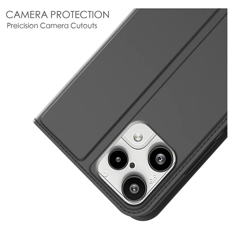 For Nothing Phone (3a) Lite 5G Case PU Leather Phone Cover with Card Holder Stand - Black