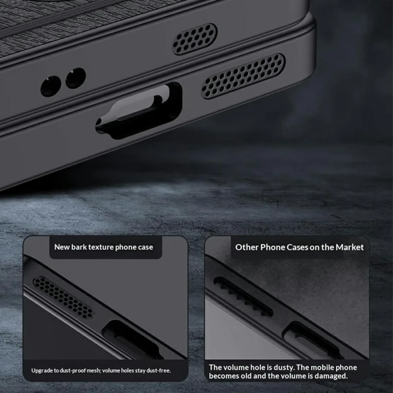 For Honor Win 5G Etui med træstruktur og PU-læderbehandling PC TPU telefondæksel - Sort