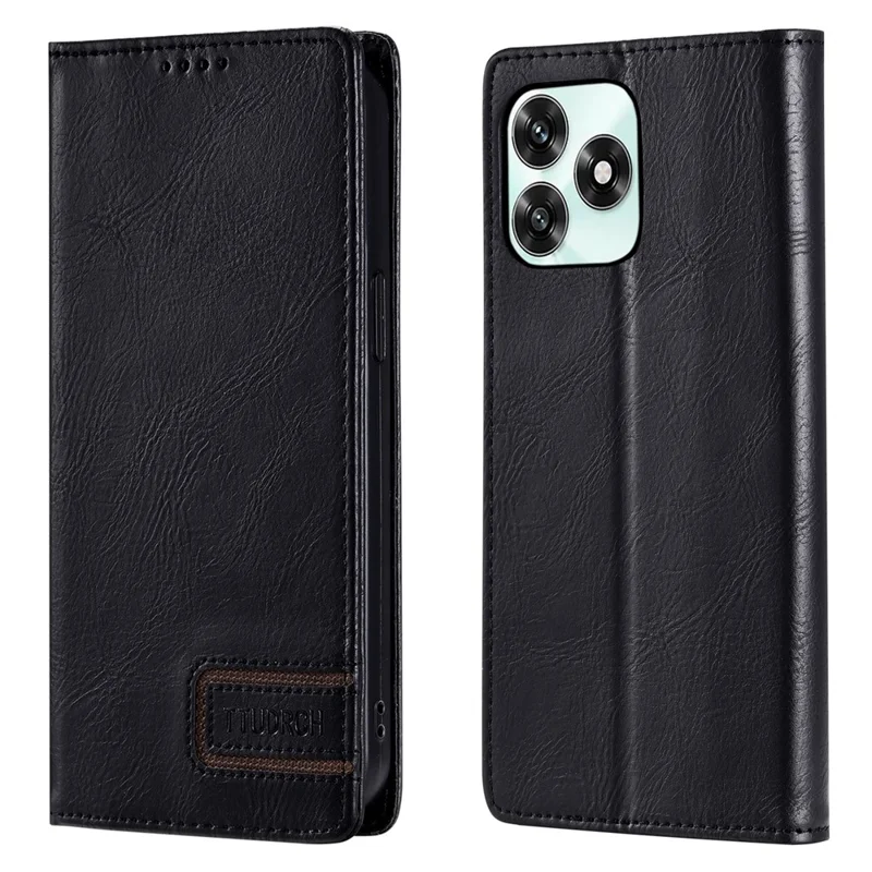 TTUDRCH Style 007 Leather Case For Honor Play10A 4G  /  X5c Plus 4G  /  X5c 4G RFID Blocking Wallet Stand Phone Cover - Black