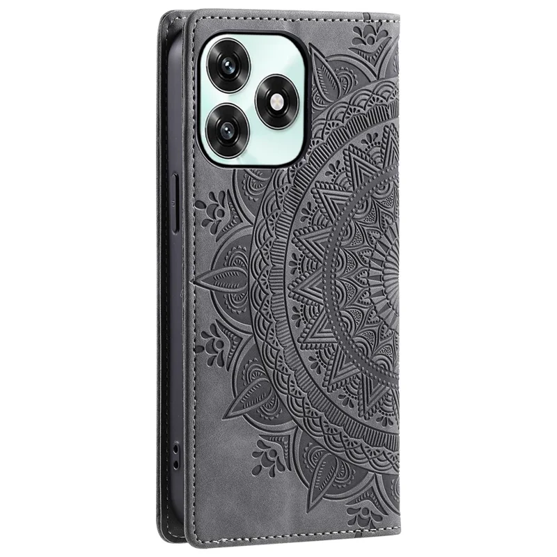 Phone Case For Honor Play10A 4G  /  X5c Plus 4G  /  X5c 4G Magnetic Closing Leather Phone Cover Pattern Imprinted - Grey