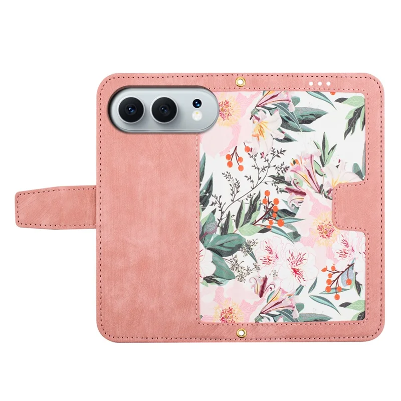 For Honor 500 5G / 500 Pro 5G Case PU Leather Floral Phone Cover with Card Slots - Pink