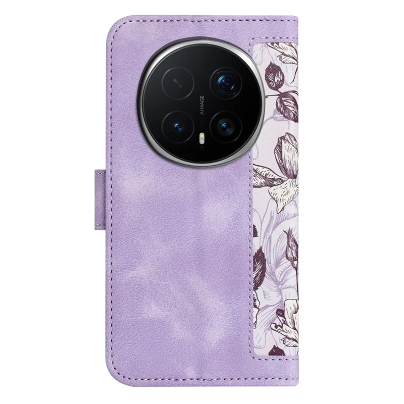 Til Honor Magic8 Pro 5G-taske i PU-læder med blomstermønster og kortfag - lyserød