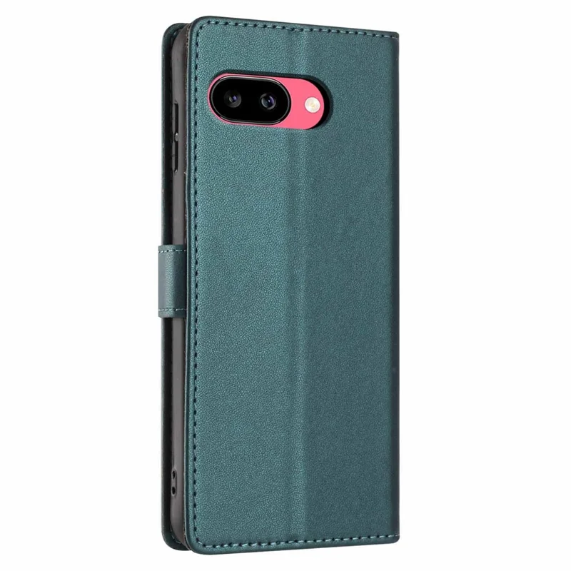 For Google Pixel 10a Stand Case Tree-and-Cat Pattern PU Leather Wallet Protective Phone Cover with Wrist Strap - Blackish Green