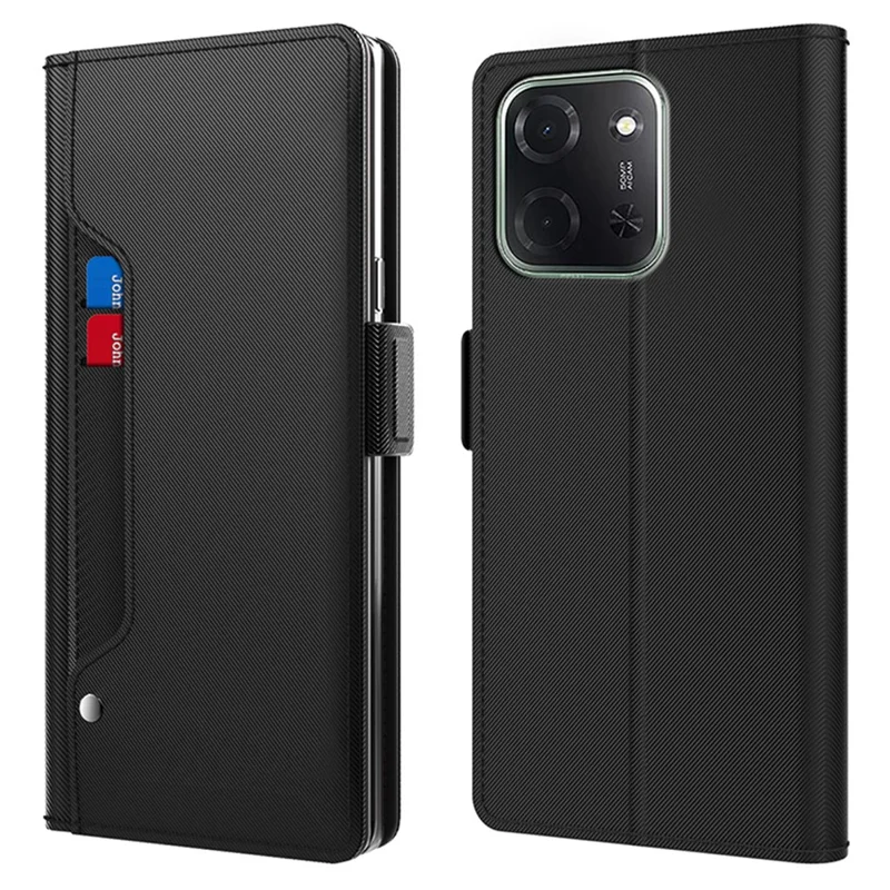 For Xiaomi Poco C85 5G Case PU+TPU Magnetic Flip Phone Cover with Stand - Black