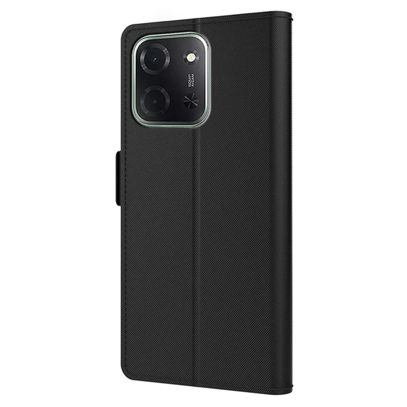 For Xiaomi Poco C85 5G Case PU+TPU Magnetic Flip Phone Cover with Stand - Black