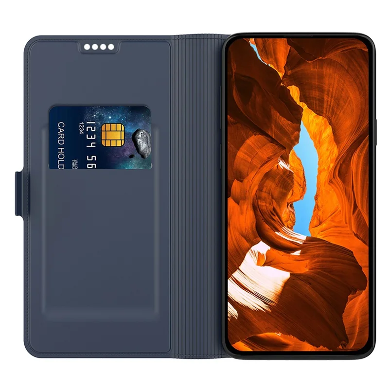 Funda para Xiaomi 17 Ultra 5G, carcasa interior resistente a golpes de TPU, funda de cuero con ranura para tarjetas - Azul