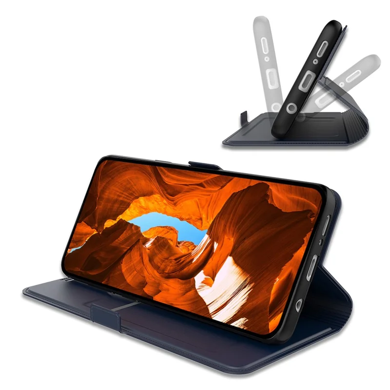 Funda para Xiaomi 17 Ultra 5G, carcasa interior resistente a golpes de TPU, funda de cuero con ranura para tarjetas - Azul