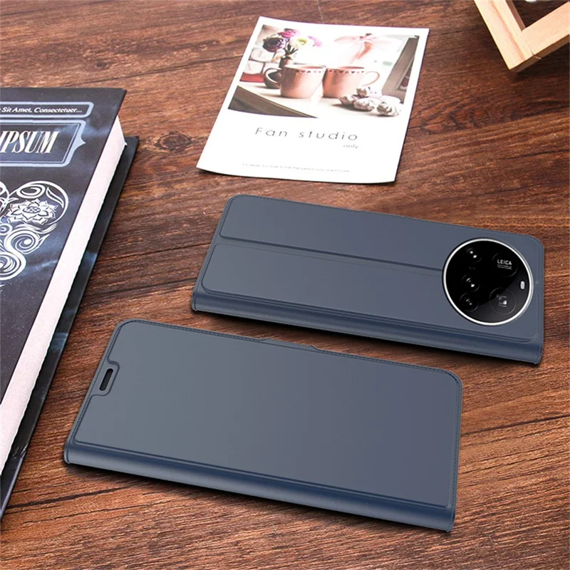 Funda para Xiaomi 17 Ultra 5G, carcasa interior resistente a golpes de TPU, funda de cuero con ranura para tarjetas - Azul