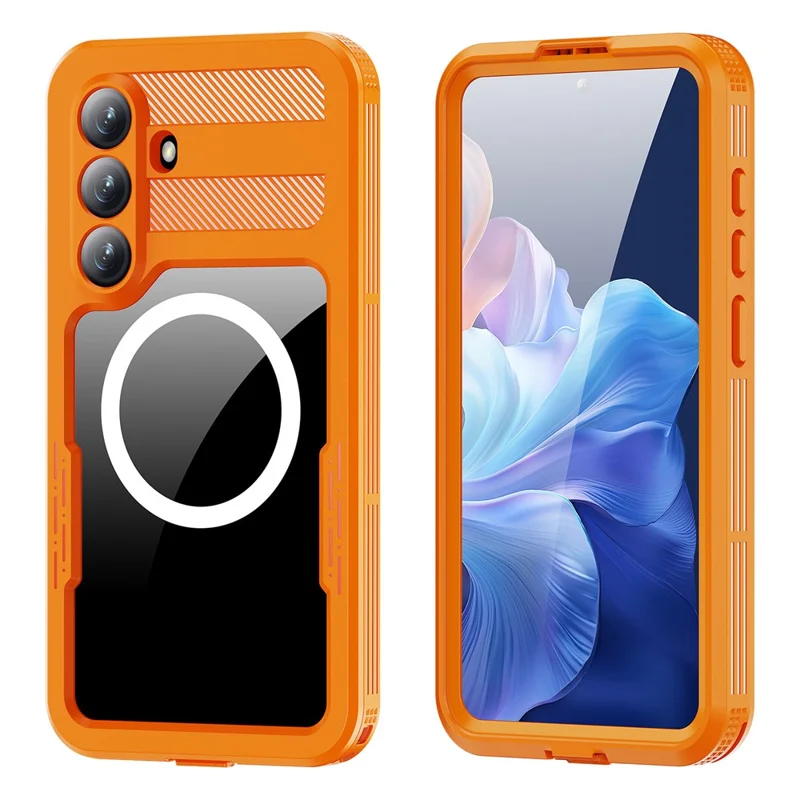 REDPEPPER For Samsung Galaxy S26+ IP68 Waterproof Case Clear Magnetic Phone Cover - Orange