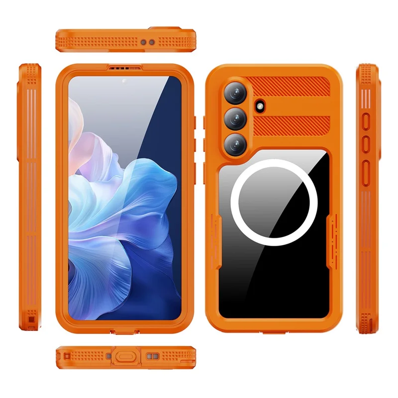 REDPEPPER For Samsung Galaxy S26+ IP68 Waterproof Case Clear Magnetic Phone Cover - Orange