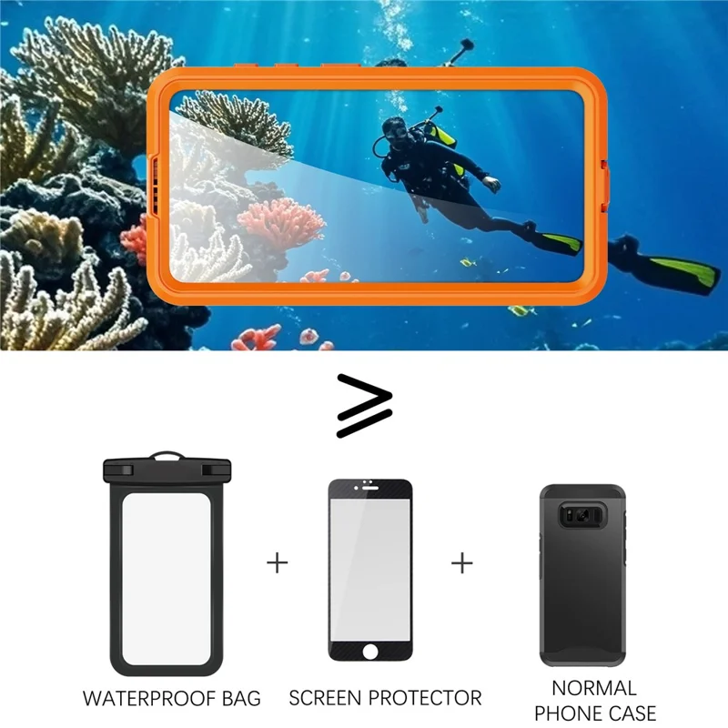REDPEPPER For Samsung Galaxy S26+ IP68 Waterproof Case Clear Magnetic Phone Cover - Orange