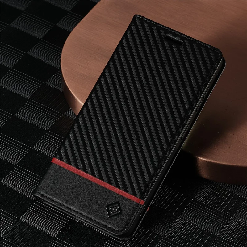 LC.IMEEKE For Samsung Galaxy A37 5G Wallet Case Carbon Fiber Texture Leather Phone Cover - Horizontal Stripe