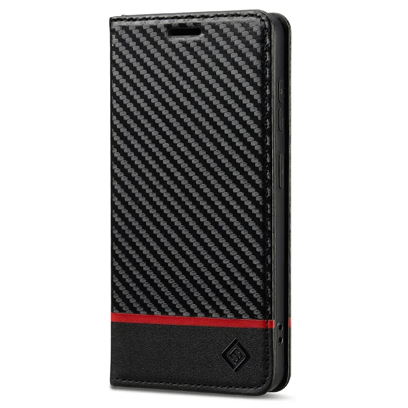 LC.IMEEKE For Samsung Galaxy A57 5G Wallet Case Carbon Fiber Texture Leather Phone Cover - Horizontal Stripe