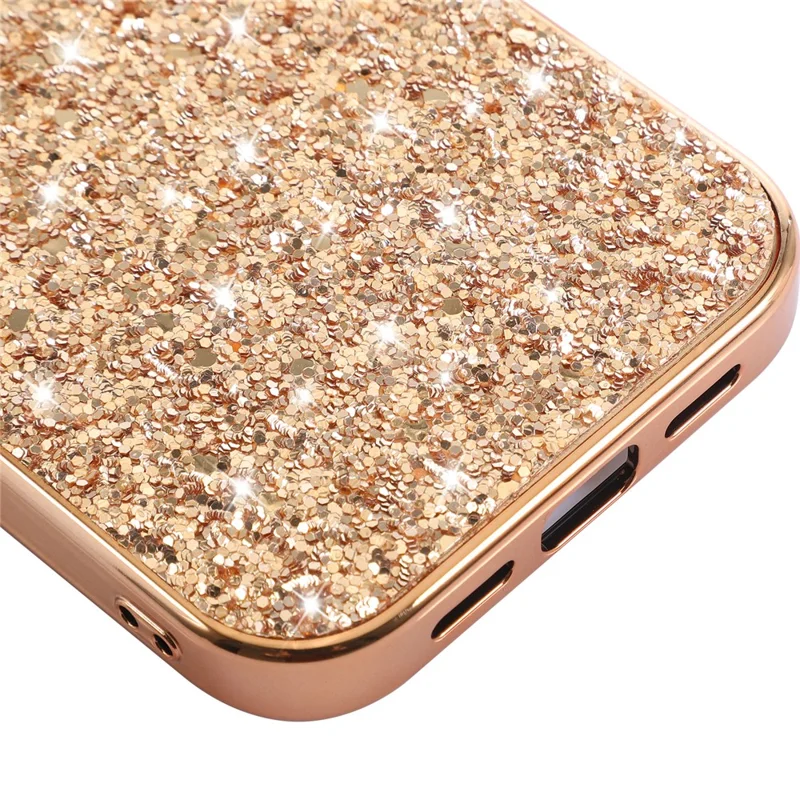 For Google Pixel 10a Case Electroplating TPU + PC Sparkling Glitter Phone Back Cover - Rose Gold