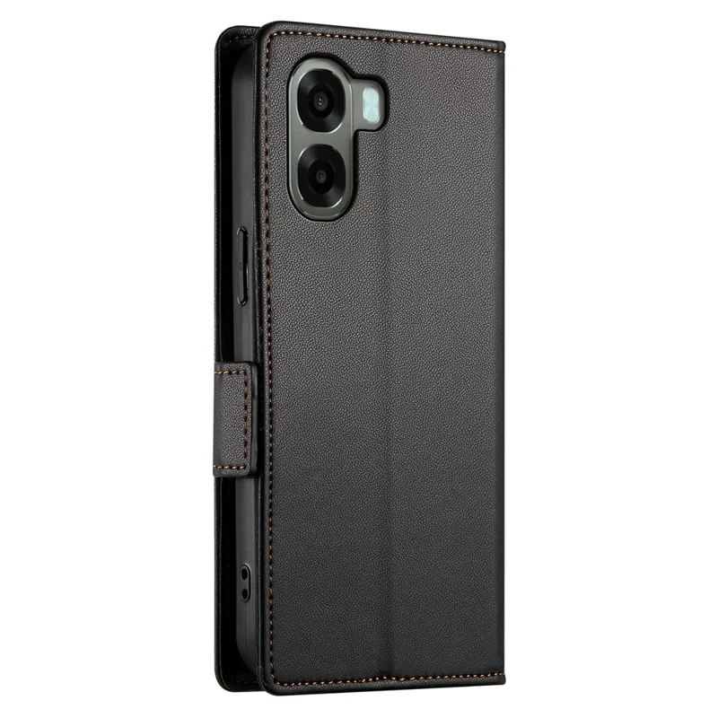 Cover con supporto per Oppo A6x 5G / A6x 4G, custodia portafoglio in pelle PU - Nero
