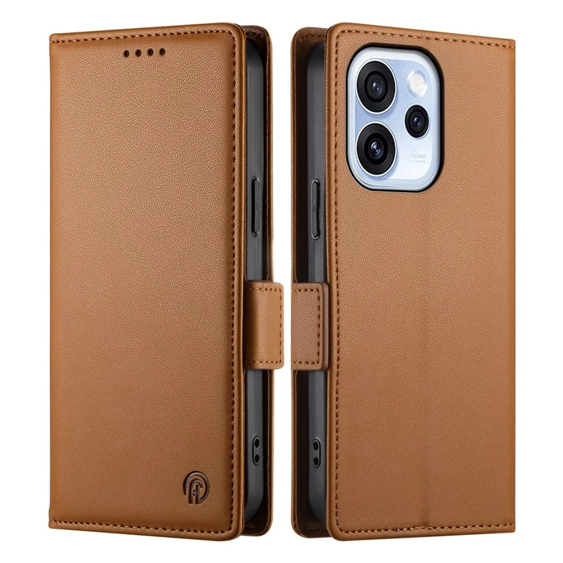 For Oppo Reno15 F 5G Stand Case PU Leather Wallet Phone Cover - Brown